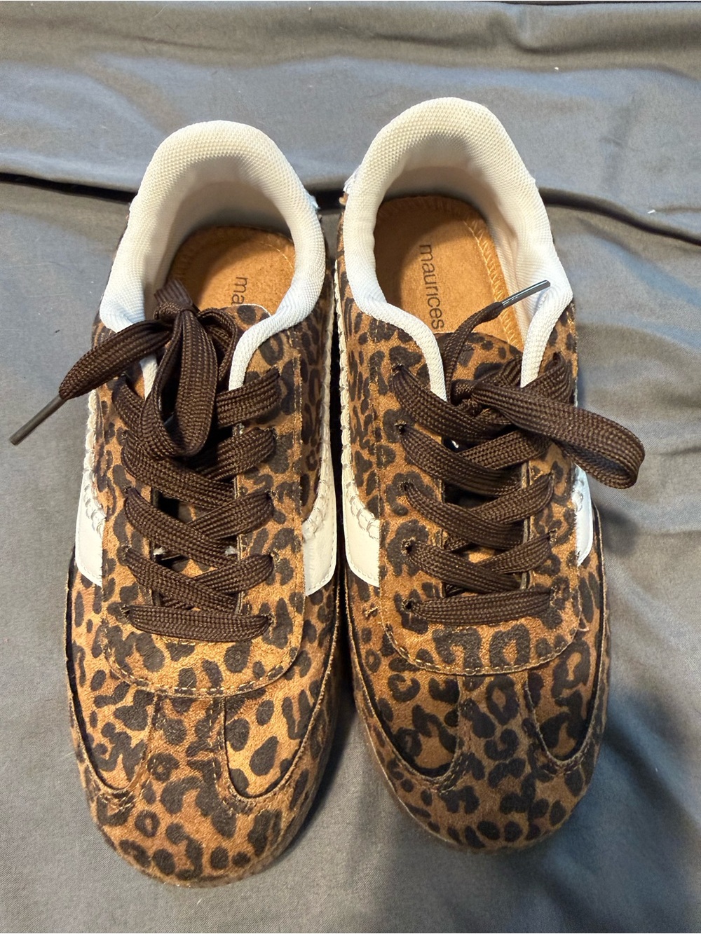 Maurices Leopard Print Lace-Up Sneakers with White Trim